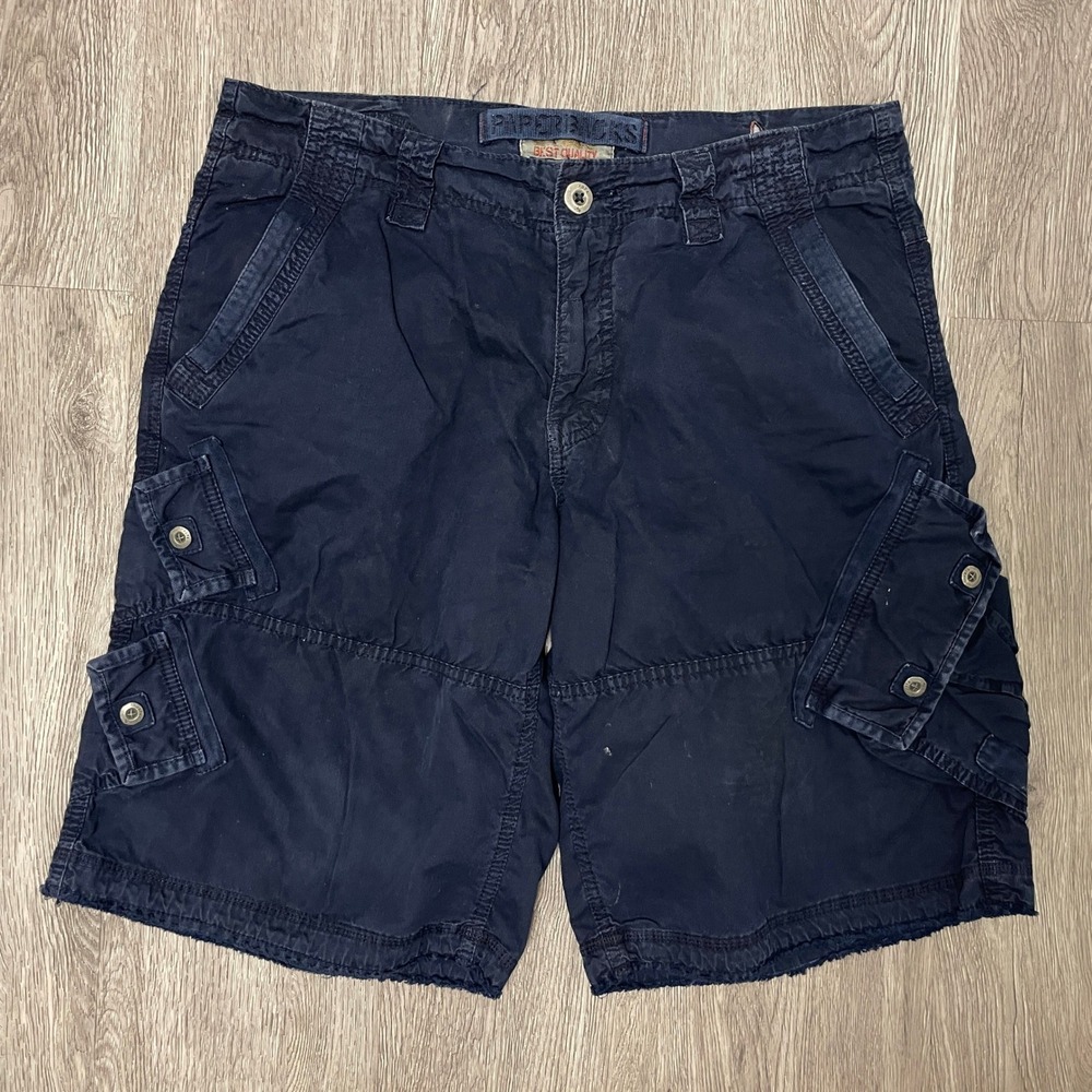 Paperbacks Cargo Shorts Mens 34 Blue Workwear Grunge Skater Utility Y2K 90's